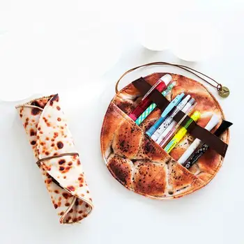 

New Fun Pancakes Pen Bag Simulation Food Pancake Pencil Case Pen Stationery Storage Bag School Supplies Home Storage