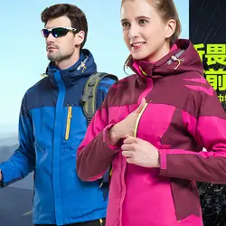 Открытый пары плащ куртка мужчины и женщины-комплект из двух предметов три в одном толстое флисовое теплое дышащее пальто альпинизм