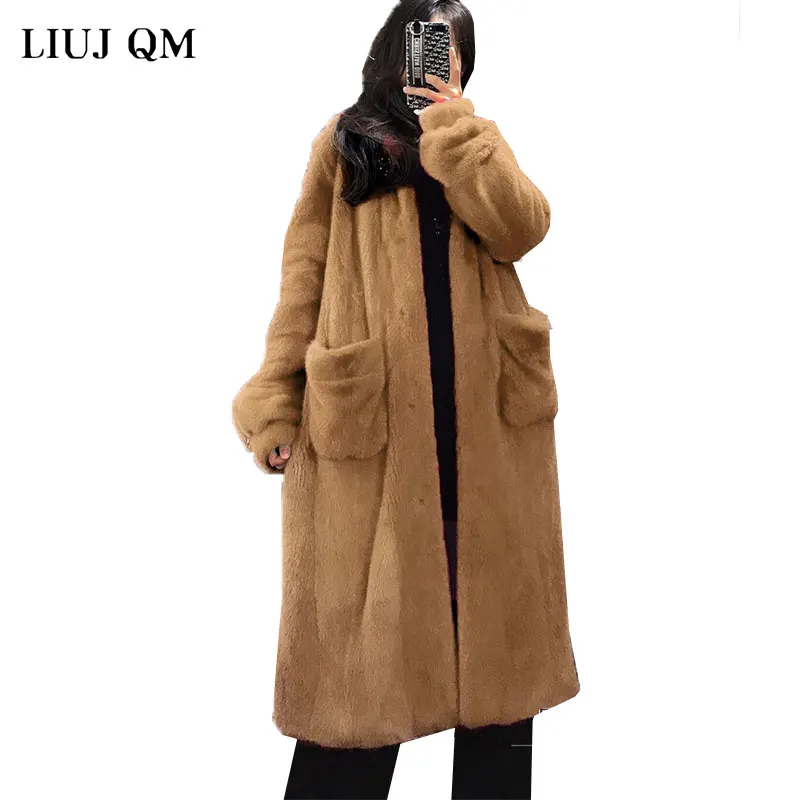 

Oversized Coat Winter Women Thick Warm X-Long Faux Fur Jacket Female High Quality Fluffy Rabbit Fur Coat Oversized Loose Parkas