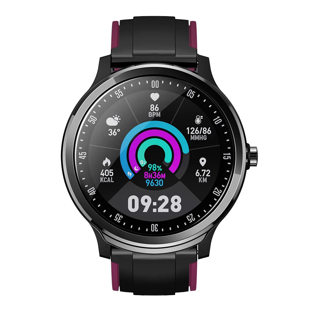 RUNDOING SN80 смарт-часы для мужчин полный сенсорный экран 1,3 дюймов сердечный ритм кровяное давление фитнес-трек Спортивная музыкальная камера сmарт часы - Цвет: Purple