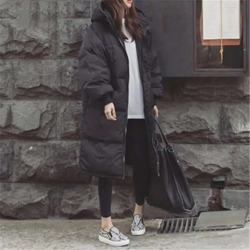 

Black Plus Size Fashion Female Outwear Jacket Solid Women Cotton Padded Casual Parka Coat