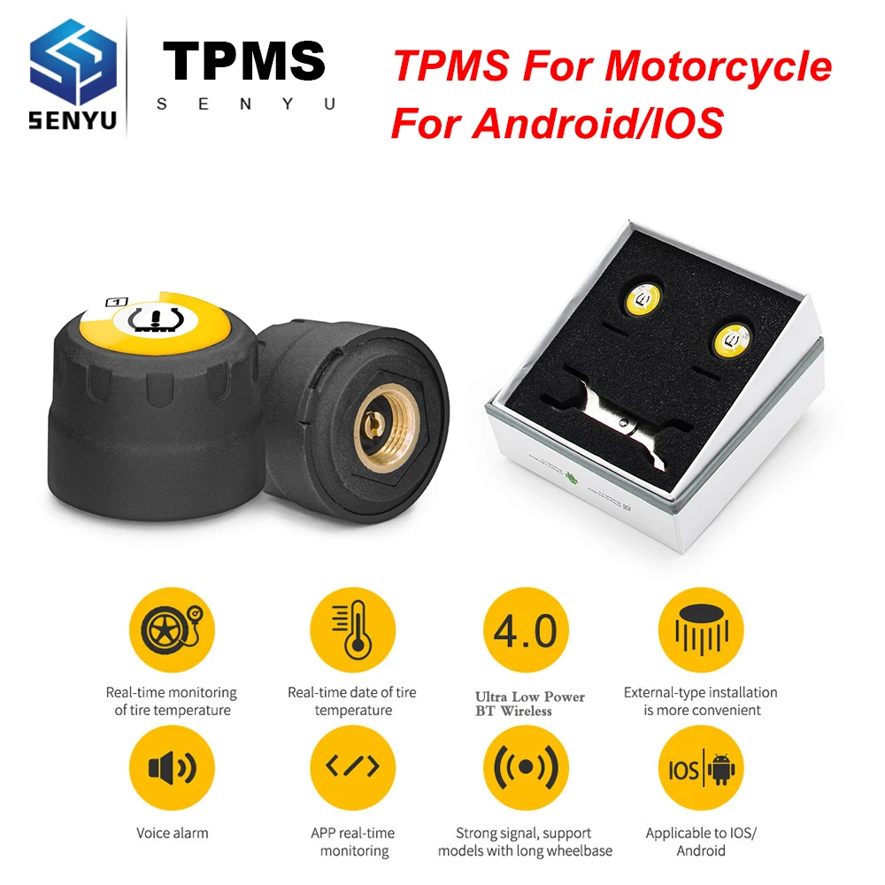 TPMS Motorcycle Monitor Alarm Sensor For Android/IOS TMPS For Moto Tire Pressure Gauge Auto Intelligent Tyre Monitoring System