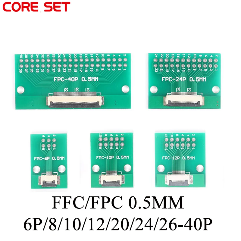 10 40 pin 8 12 20 26 24 FPC/FFC Adapter Board 0.5mm Pitch Connector 6 34