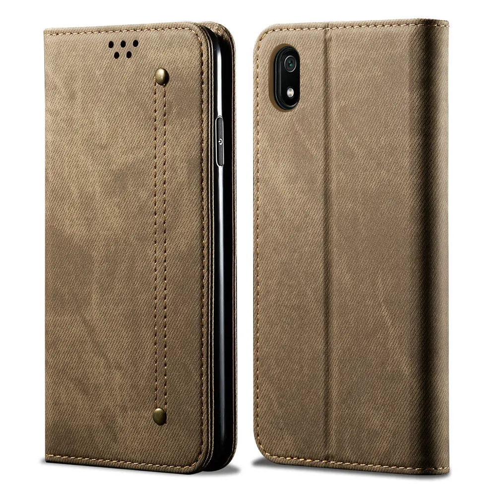 Чехол для Redmi 7 A A7 с откидной крышкой, чехол для Redmi 7A, роскошный однотонный кожаный чехол-бумажник из ткани для Xiaomi Redmi 7A, чехол 360, защита для Redmi 7A