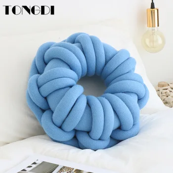 

TONGDI Home Soft Funny Children Girl Knotted Pillow Gift Lovely Back Cushion Elastic Backrest Luxury Decor For Bedside Bed Sofa