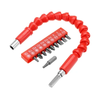 

300mm Flexible Shaft with 10pcs Screwdriver Bit and Extension Rod for Electronic Drill ForGeneral Formula Hand Drill Chuck