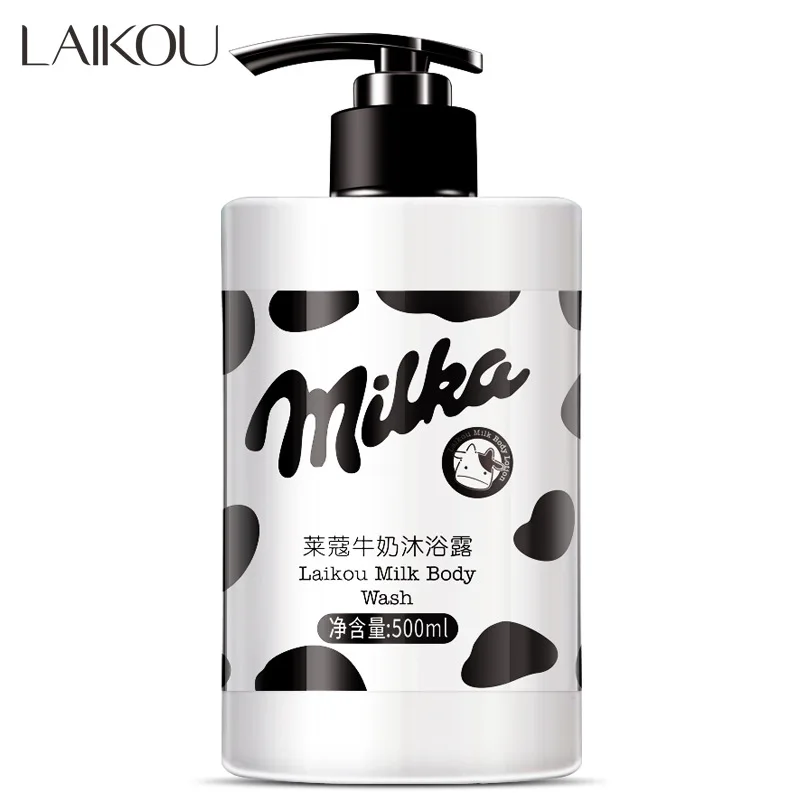 

Laikou Large Capacity 500ml Milk Fragrance Body Wash Cleanser Cleaning Whitening Shower Gel Nourishing Moisturizing