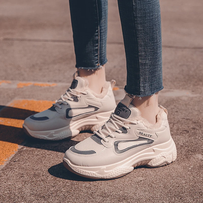 

Lace-up Sneakers Women Flats Round Toe Ladies Shoes Rubber Flat Platform Shoes Women Casual Vulcanized Shoes Woman Autumn 2019
