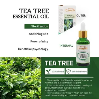 

30ML Tea Tree Essence Oil Firming Skin Smooth Fine Brighten Oils Face Essential Color Care Skin Serum Body Lines O3G8
