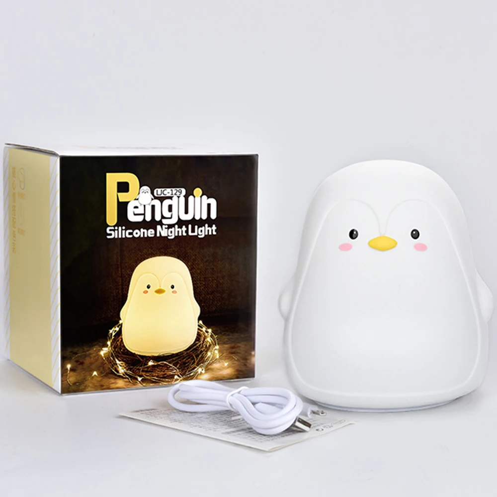 Пингвин из силикона сенсорный датчик ночной Светильник Перезаряжаемый ...