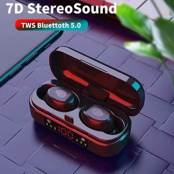 

V8 Bluetooth Gameing Headset Binaural Ultra-small English TWS Custom Power Display Touch 5.0 for Iphone Huawei Xiaomi samt phone