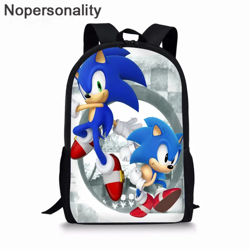 Школьная сумка Nopersonality Mario Super Sonic the Hedgehog для детей, рюкзак с мультяшными принтами для мальчиков, детский рюкзак, сумка для малыша