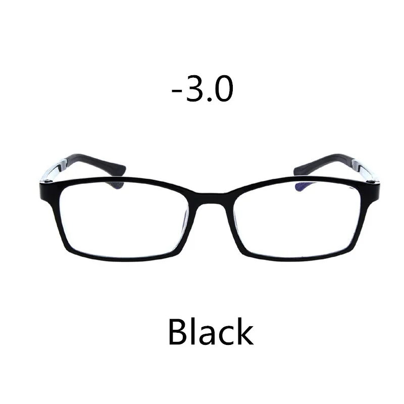 Black -3.0 Seemfly ультра светильник анти-синий светильник маленькая оправа Очки для близорукости женские и мужские классические готовые очки для близоруких диоптрий-1,0~ 4,0 - Цвет оправы: Black -3.0