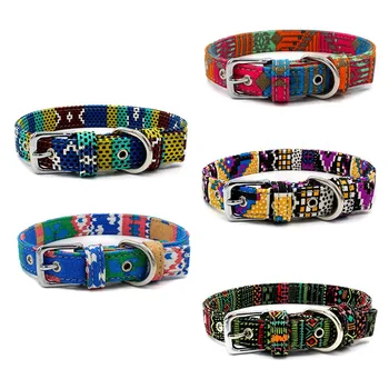 

Pet Dog Adjustable Bohemian Collar Puppy Cat Indian Style Printed Collar Necklace For Small Medium Dogs Chihuahua French Bulldog