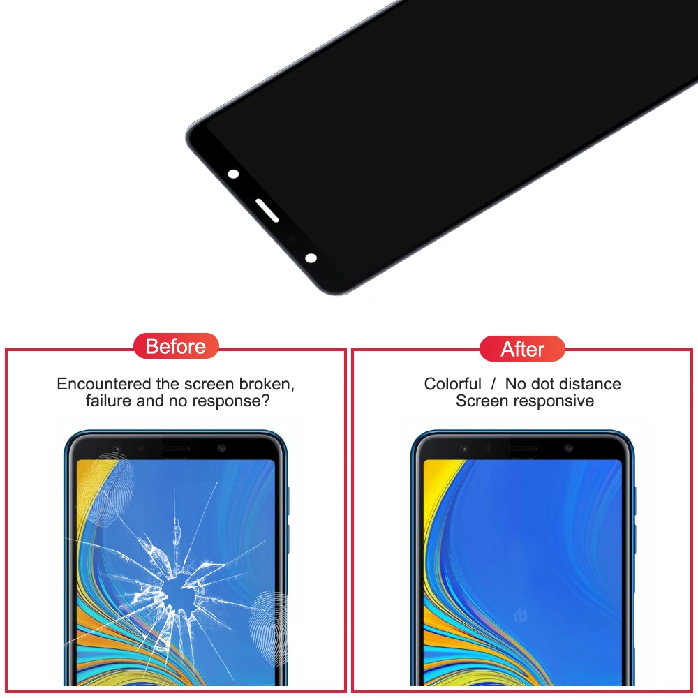 Оригинальный Super AMOLED для 6 0 &quotSamsung Galaxy A7 2018 ЖК дисплей + сенсорный экран Сенсорная