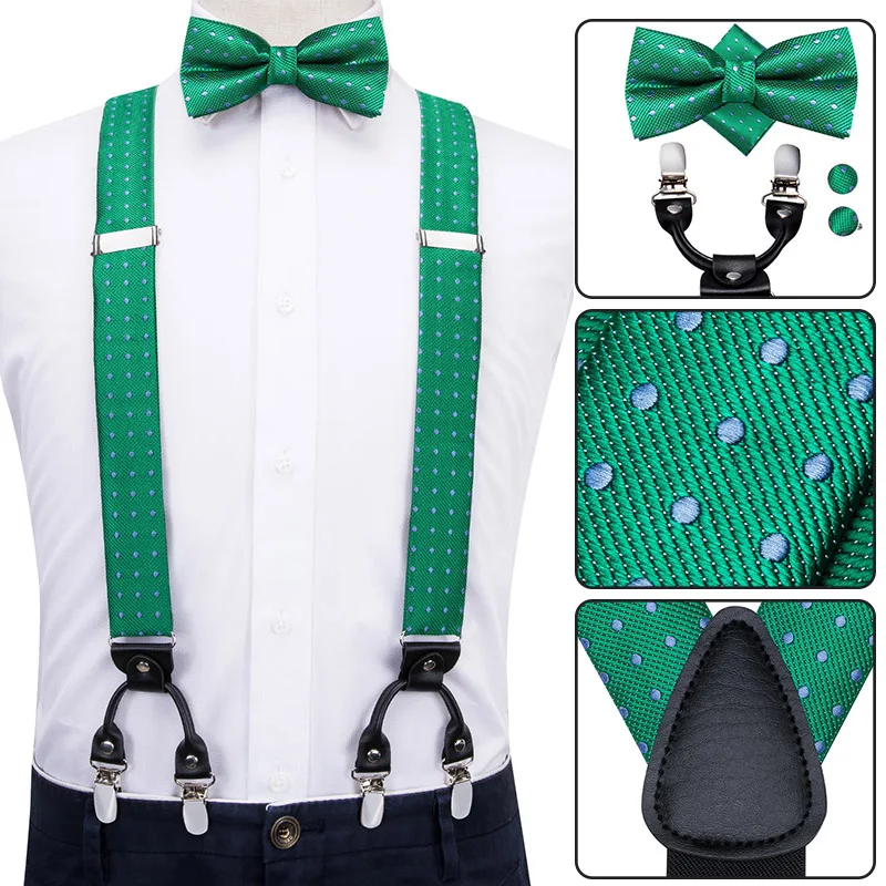BD-3009 Hi-Tie, шелковые, для взрослых, мужские подтяжки, классические, черные, с цветочным рисунком, мужские, для свадьбы, вечеринки, предварительно завязанные, галстук-бабочка и подтяжки, подтяжки для мужчин s - Цвет: BD-3009