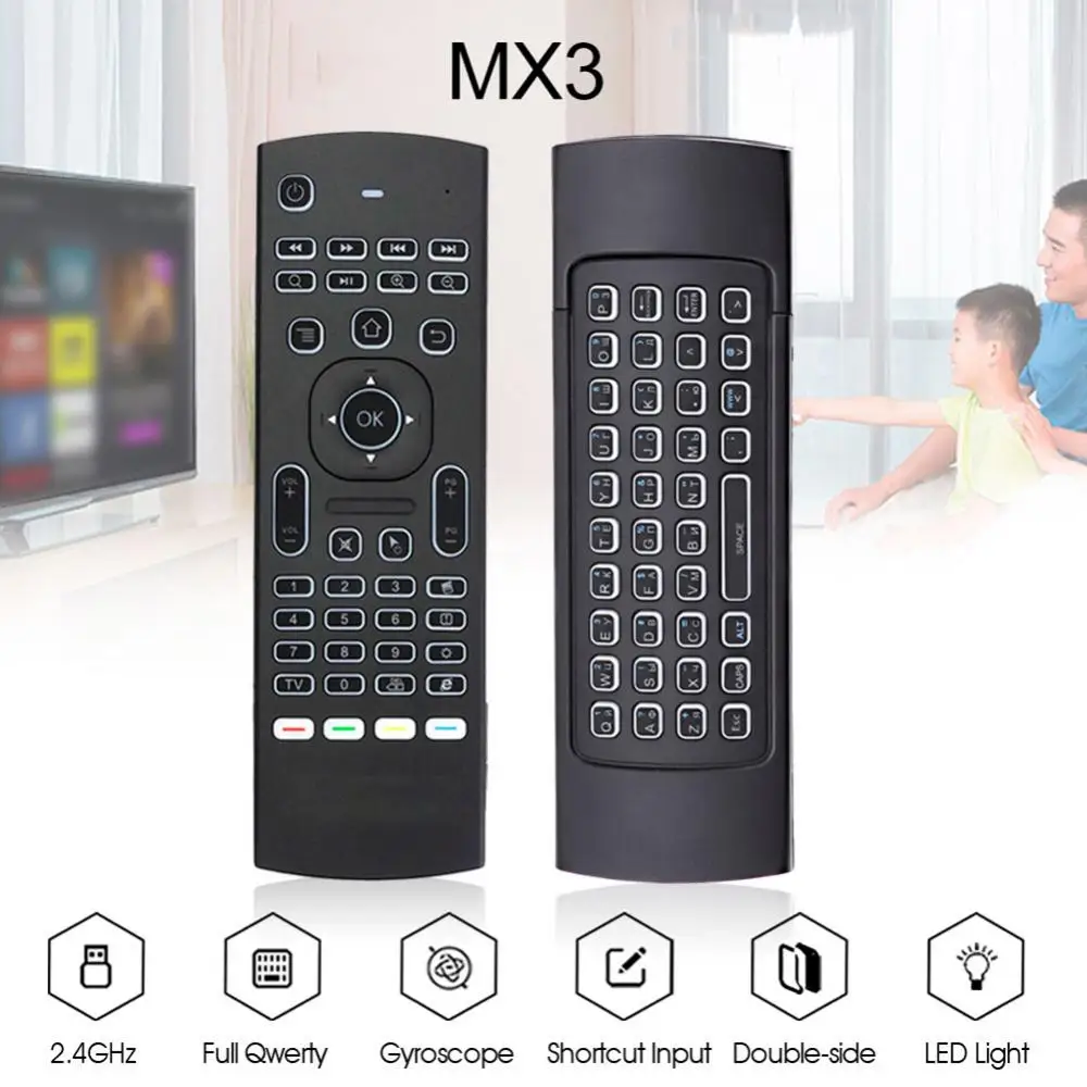MX3 2.4G Wireless Remote Control Air Mouse Double keyboard infrared