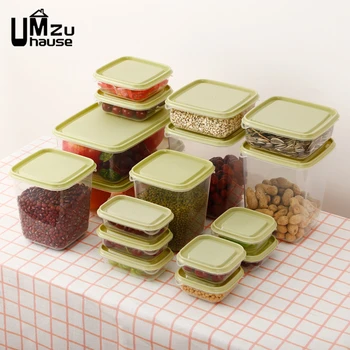 

17PCS Food Storage Boxes Grain Container Kitchen Sealed Refrigerator Fridge Snacks Jar Organizer Preserve Save Home Organization