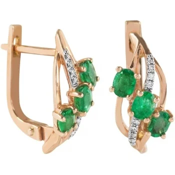 

Ivel earrings with emeralds and diamonds in red gold