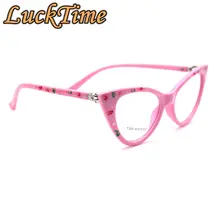 LuckTime милые детские очки Рамка кошачьи глаза дети Близорукость очки Рамка счастливое время Дети рецепт оправы для очков#1874