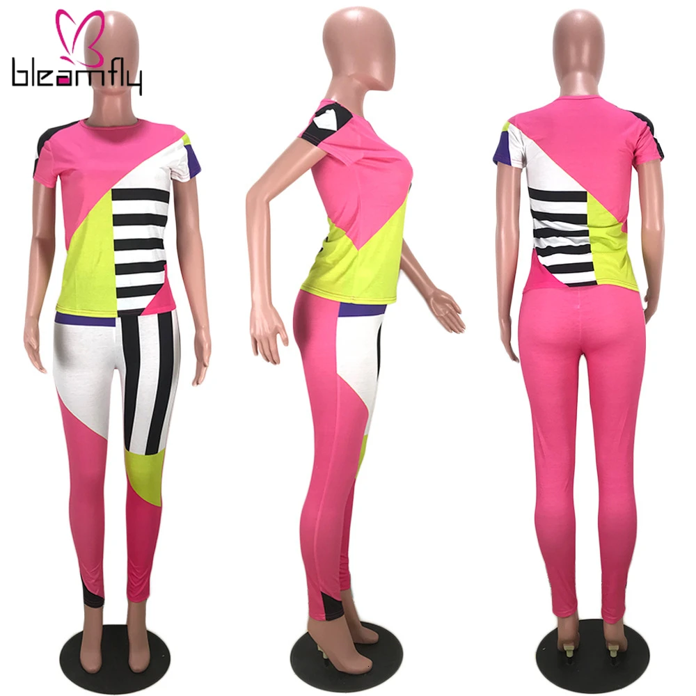 Осенняя Женская Полосатая и комбинированная Футболка с принтом Леопардовый