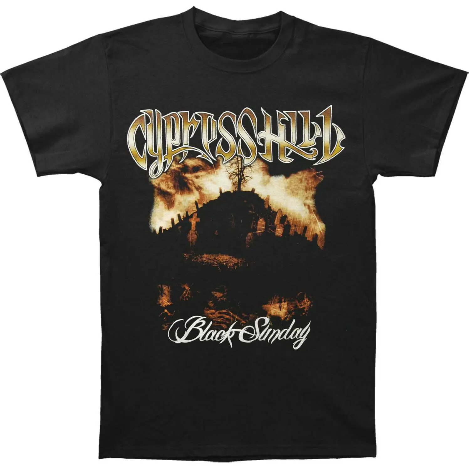 Аутентичный CYPRESS холм черный Sunday Album Cover Slim-Fit Футболка S-2XL Новинка | Мужская одежда