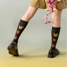 

Fashionable Woman Pure Cotton Leopard Robot Calf Socks Personality Lovely INS Tide Restoring Ancient Ways Socks in the Street