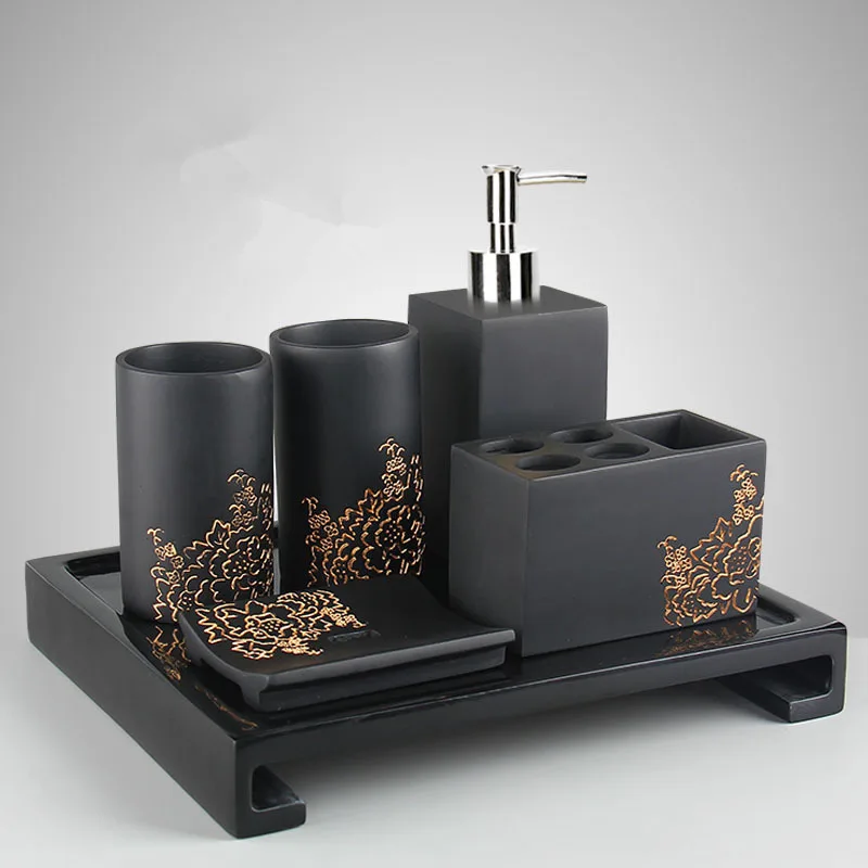 

Bathroom Accessories Set Tooth brush Holder Soap Dish Soap Dispenser Gargle Cup Dew Container Toothbrush cup
