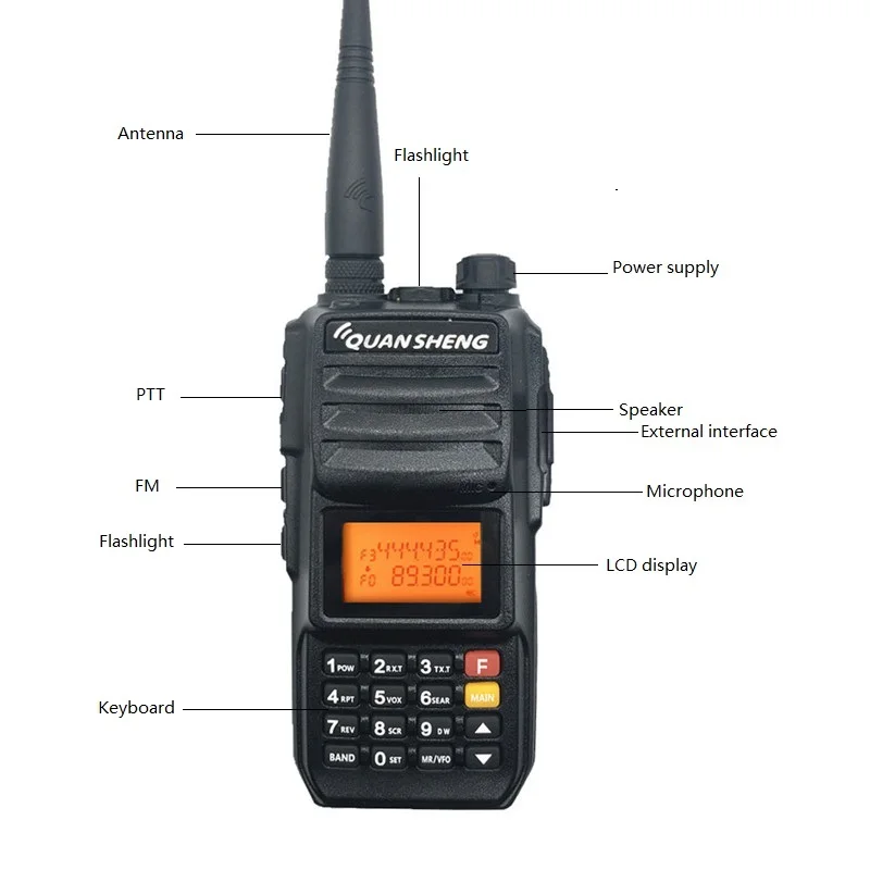 Портативная рация Quansheng TG UV2 PLUS 10 Вт 4000 мАч высокочастотный трансивер VHF UHF Ham 5