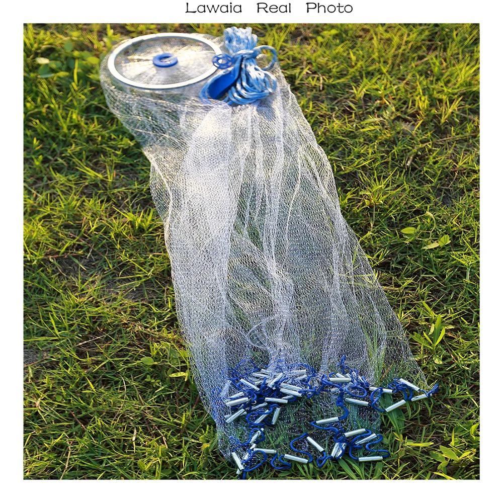 Najtaniej Lawaia średnica 2.4 m 7.2 m obsada netto sieć rybacka rzut ręczny obsada sieci wędkarstwo ręczne odlewanie netto sieć rybacka Tarrafa De Pescar