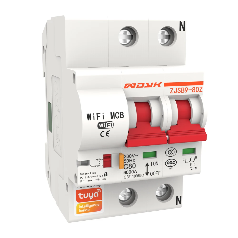 

2P WiFi Intelligent Circuit Breaker Voltage Relay with Energy Monitoring and Meter Function Works with Alexa and Google home