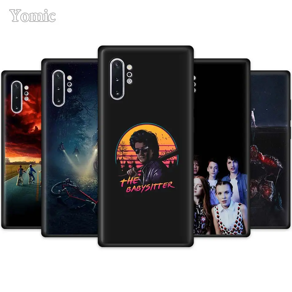 

Stranger Things Silicone Cases for Samsung Galaxy Note 10 5G 8 9 M40 M30 M20 S10 Plus A50 A70 A20e Black Cover