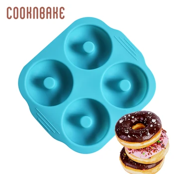 

COOKNBAKE big donut cake silicone mold mousse cake pudding mould 4 cavity biscuit bread pastry bakeware DIY soap resin tool