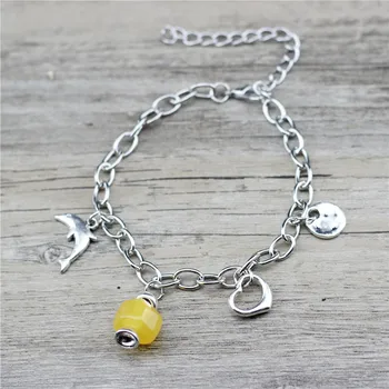 

Anslow Brand New Design Wholesale Fashion Jewelry Chain Dolphin Heart Women Bracelet For Girls Students Candy Resin LOW0811LB