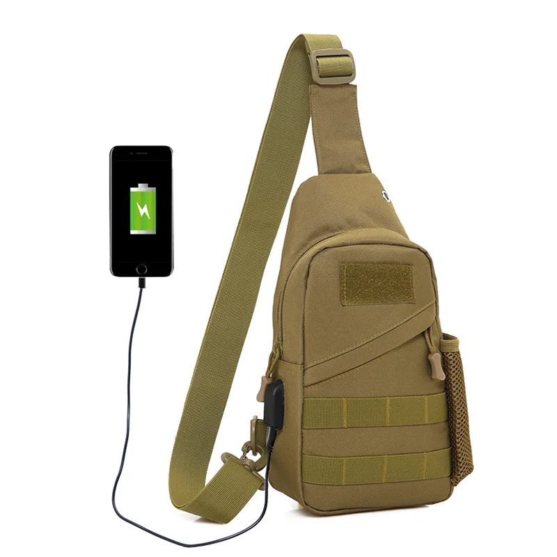 Спортивная тактическая сумка для активного отдыха военная USB через плечо