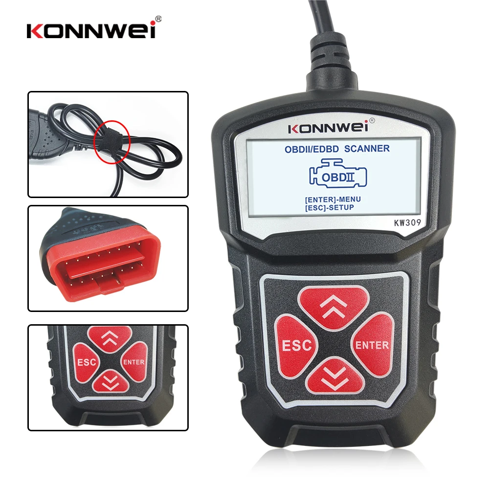 Konnwei 309 OBD2 сканер. Универсальный автоматический диагностический инструмент
