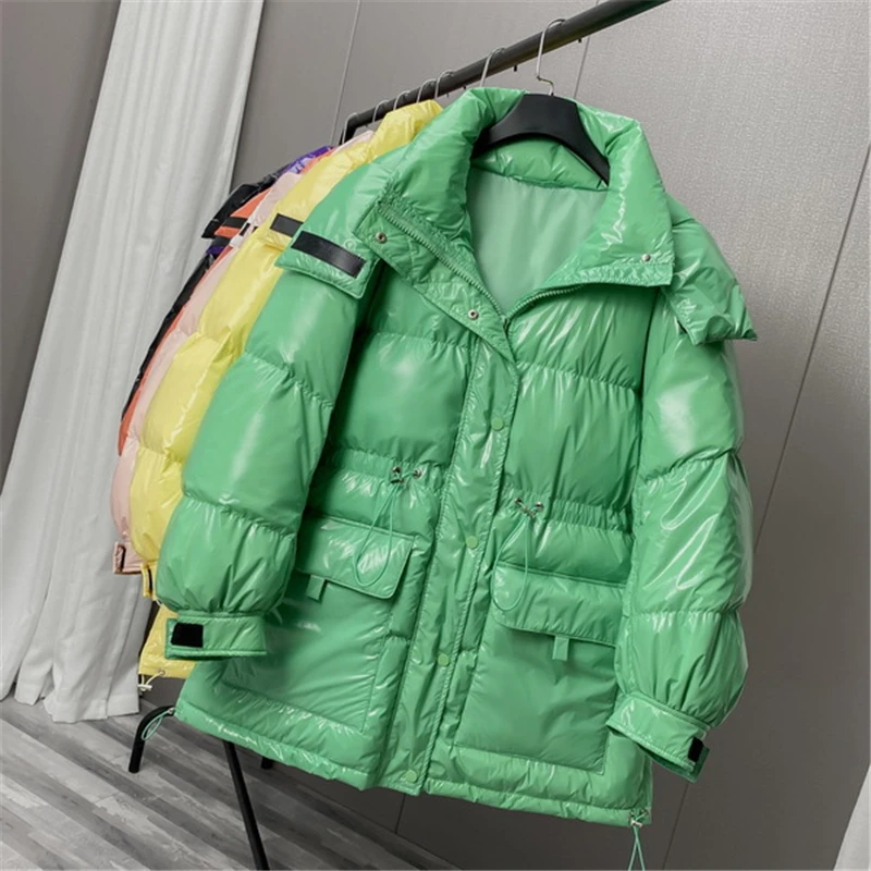 2020 New Fashion Short Glossy Down Jacket Women