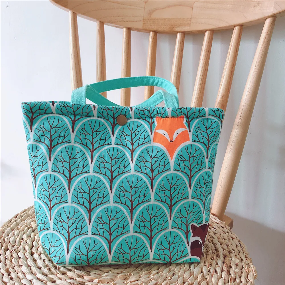 Коллекция 2020 года маленькая тканевая сумка с милыми животными для ланча Плотная