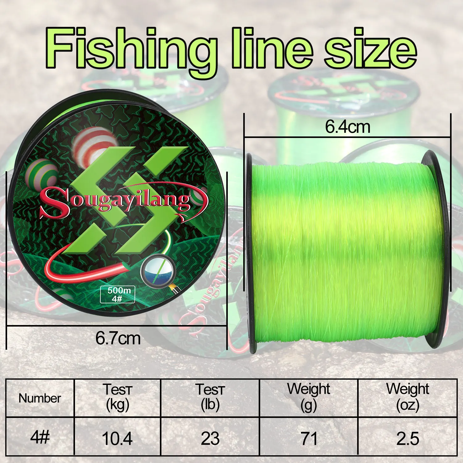 Sougayilang 500m Nylon Fishing Line Durable Monofilament Main Line Su