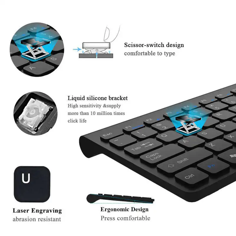 Mini Wireless Mouse Keyboard For Laptop Desktop Mac Computer Home Office Ergonomic Gaming Keyboard Mouse Combo 1 Mini Wireless Mouse Keyboard For Laptop Desktop Mac Computer Home Office Ergonomic Gaming Keyboard Mouse Combo 4