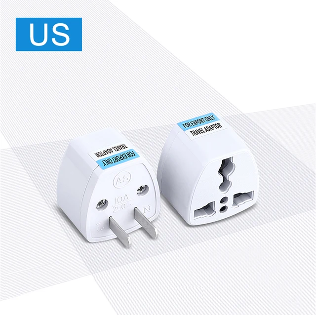 Universal Travel Plug Adapter – USA/UK/AU To EU Europe – Converts To 2 Round Pin Socket – Simple Outlet Adapter