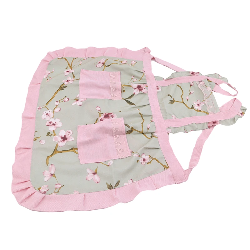 Women Apron with Pockets Waterproof Plaid Print Kitchen Cotton Anti-oil Aprons Kitchen Cooking Thick Cloth Home Supplies