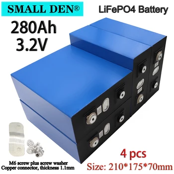 

4PCS 3.2V 280Ah LiFePO4 battery12V 24V large capacity 280000mAh, used for electric scooter RV solar storage system,With Bus Bars