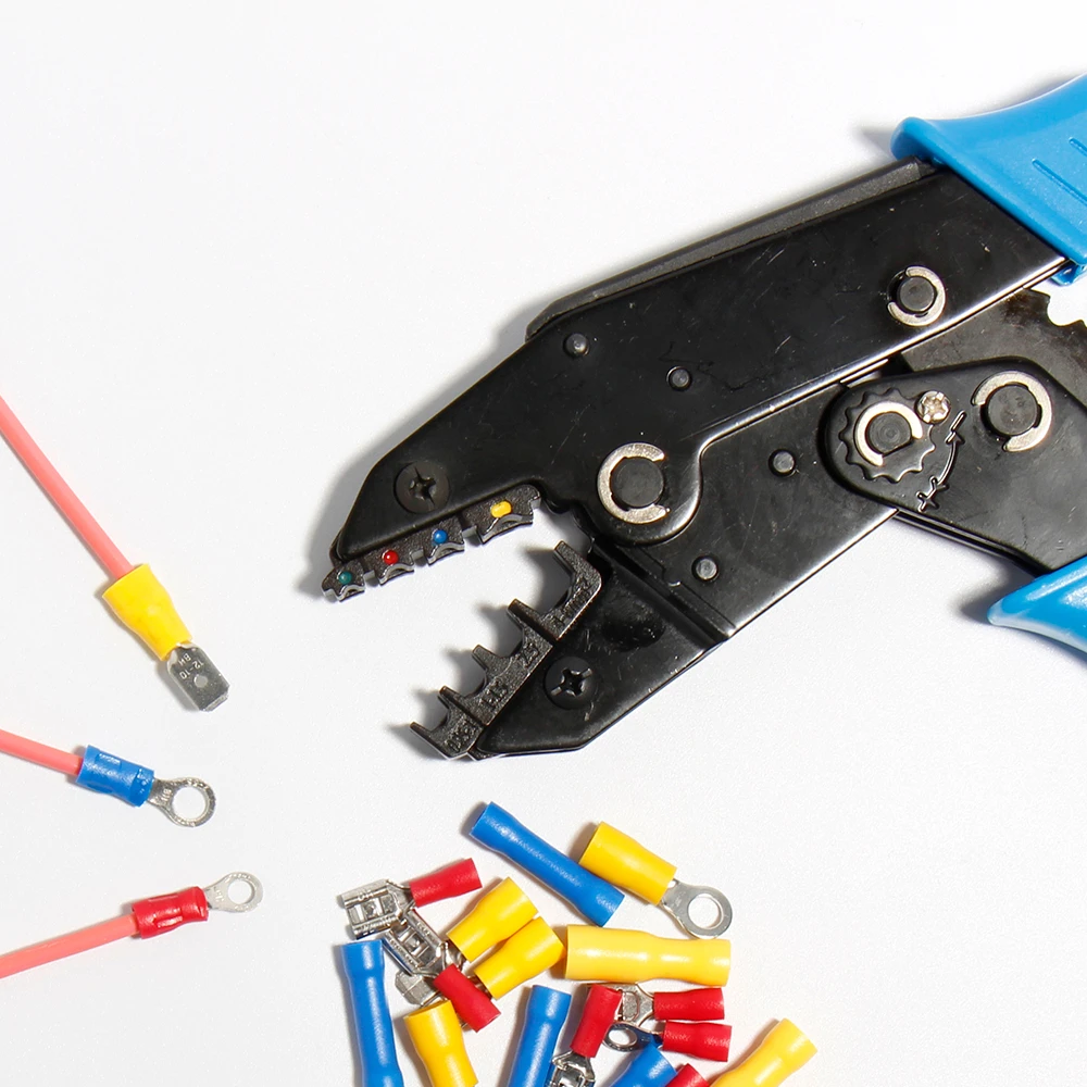 

HS-40J 0.25-6mm2 23-10AWG EUROP STYLE Ratchet Pliers Pre-Insulated Terminal Connector Crimping Tool Decrustation wire stripper
