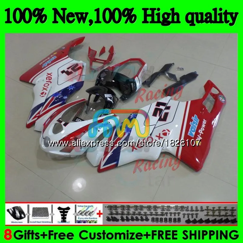 OEM тело для поездок на мотоцикле DUCATI 749R 999R 749S 999 S 749 999 05 06 Кузов 79BS. 60 749-999 CC 749 999 S R белого и синего цвета 2005 2006 комплект обтекателей