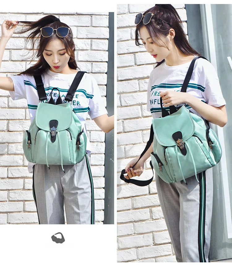 Стиль женский рюкзак крутая Мода Amazon ткань Оксфорд рюкзак сплошной цвет спортивная популярная сумка