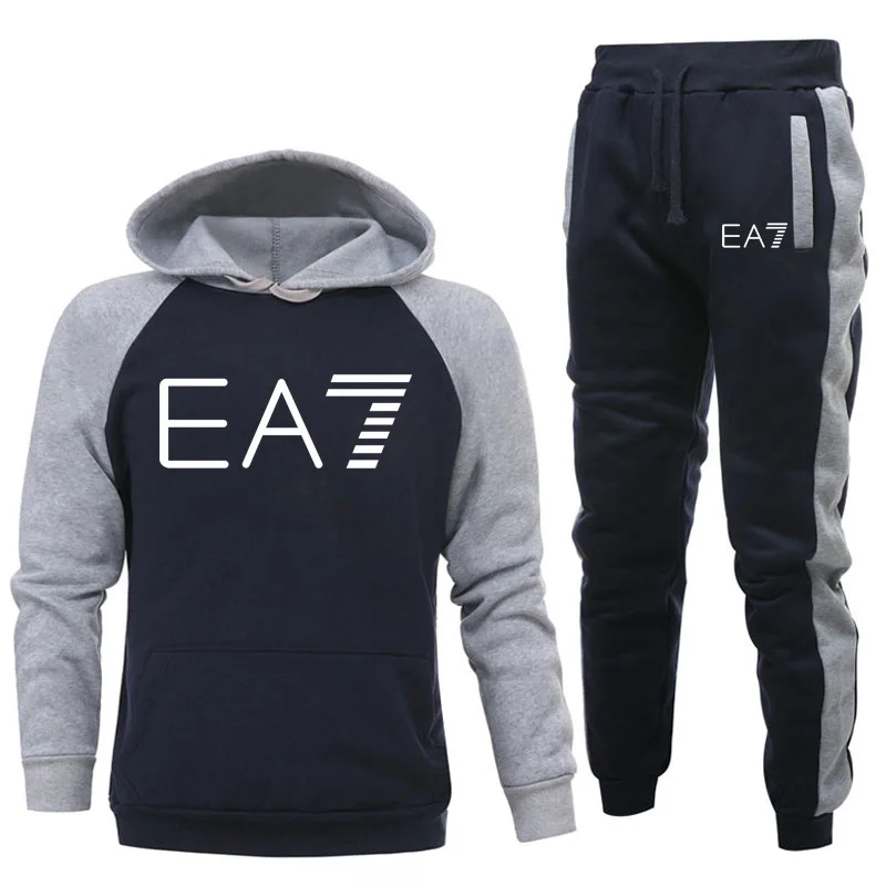

High Quality Tracksuit Men Sets Winter Hoodies Pants 2 Piece Set 2020 Fashion Hoody Men Sweatshirt Sport Joggers Sweatpants Suit