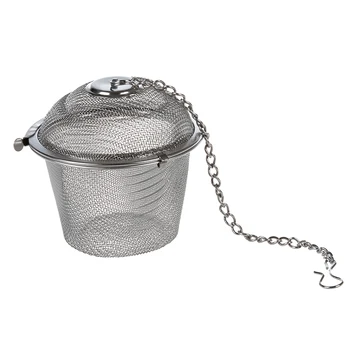 

Tea Stainless Strainer Locking Tea Spice Mesh Herbal Ball Diam 6cm