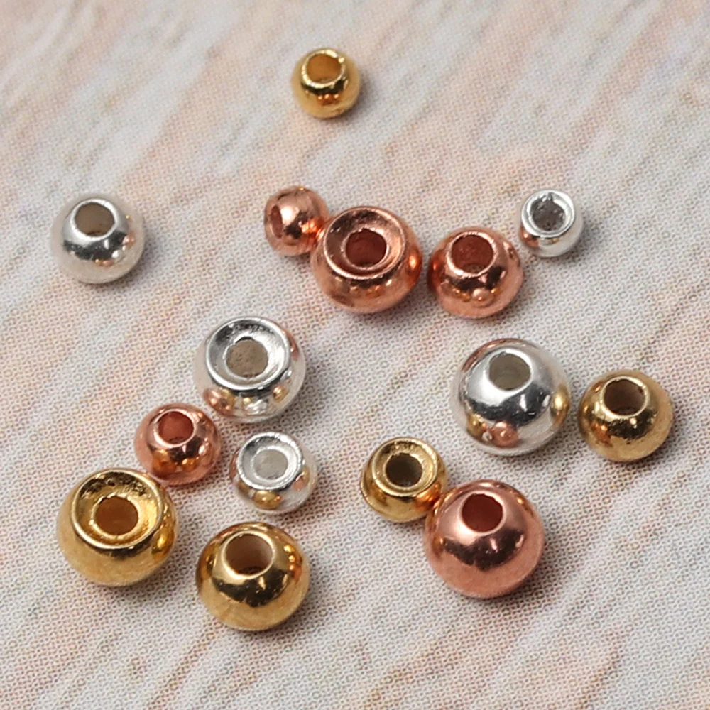 Tungsten Slotted Beads 2/2.5/2.8/3.5mm Gold Silver Copper Fly Tying Material Weight Fast Sink Jig Hook Ball Fishing Tool 25pcs