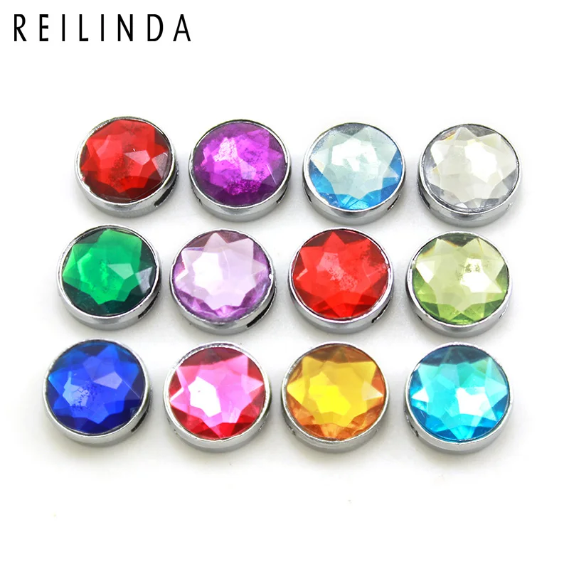 Оптовая продажа 12 шт./упак. красочный камень слайдер Чарующее ювелирное 8 мм